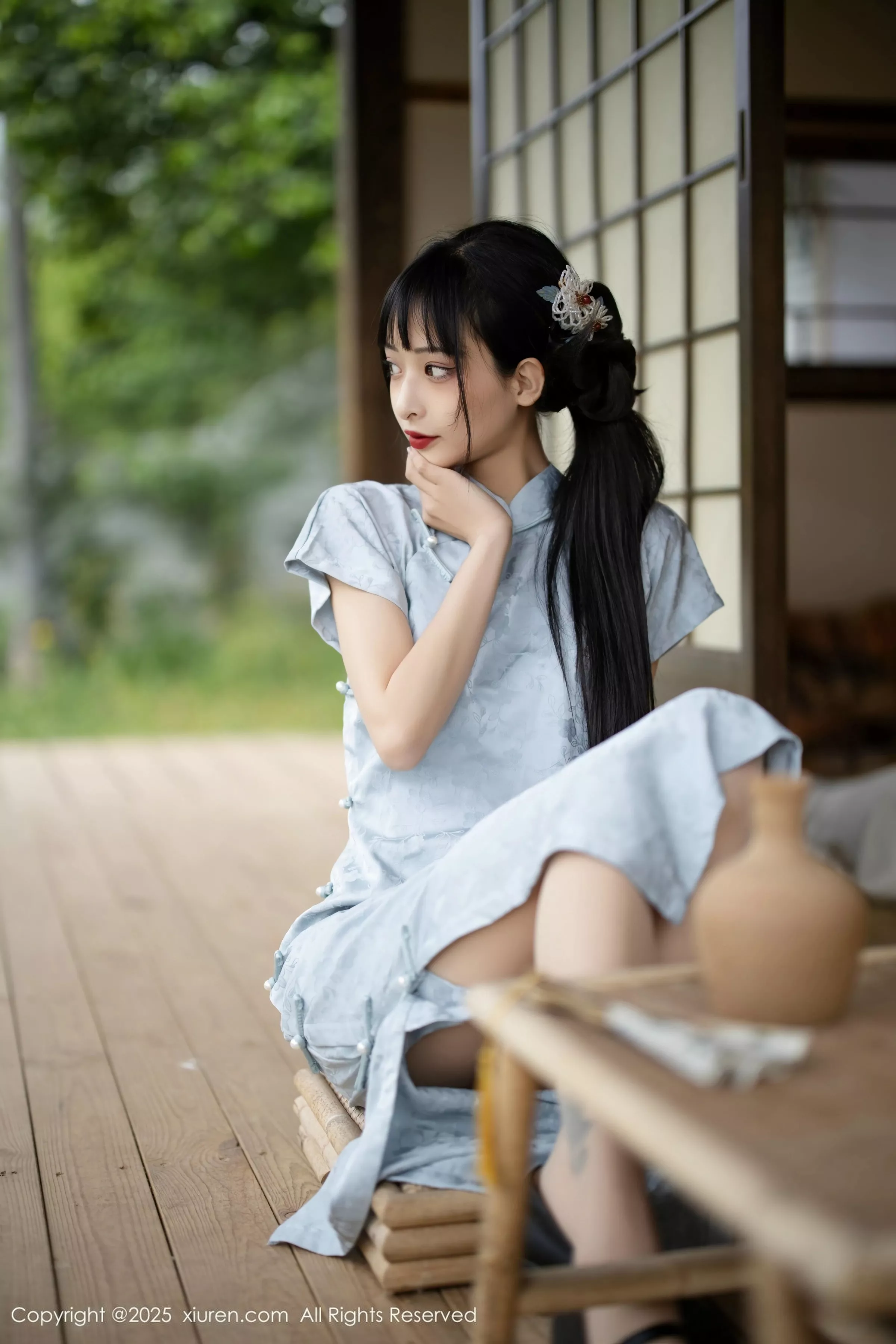 茂木希子日式旗袍露白色内衣配肉丝袜秀完美曲线绝美写真80P 2