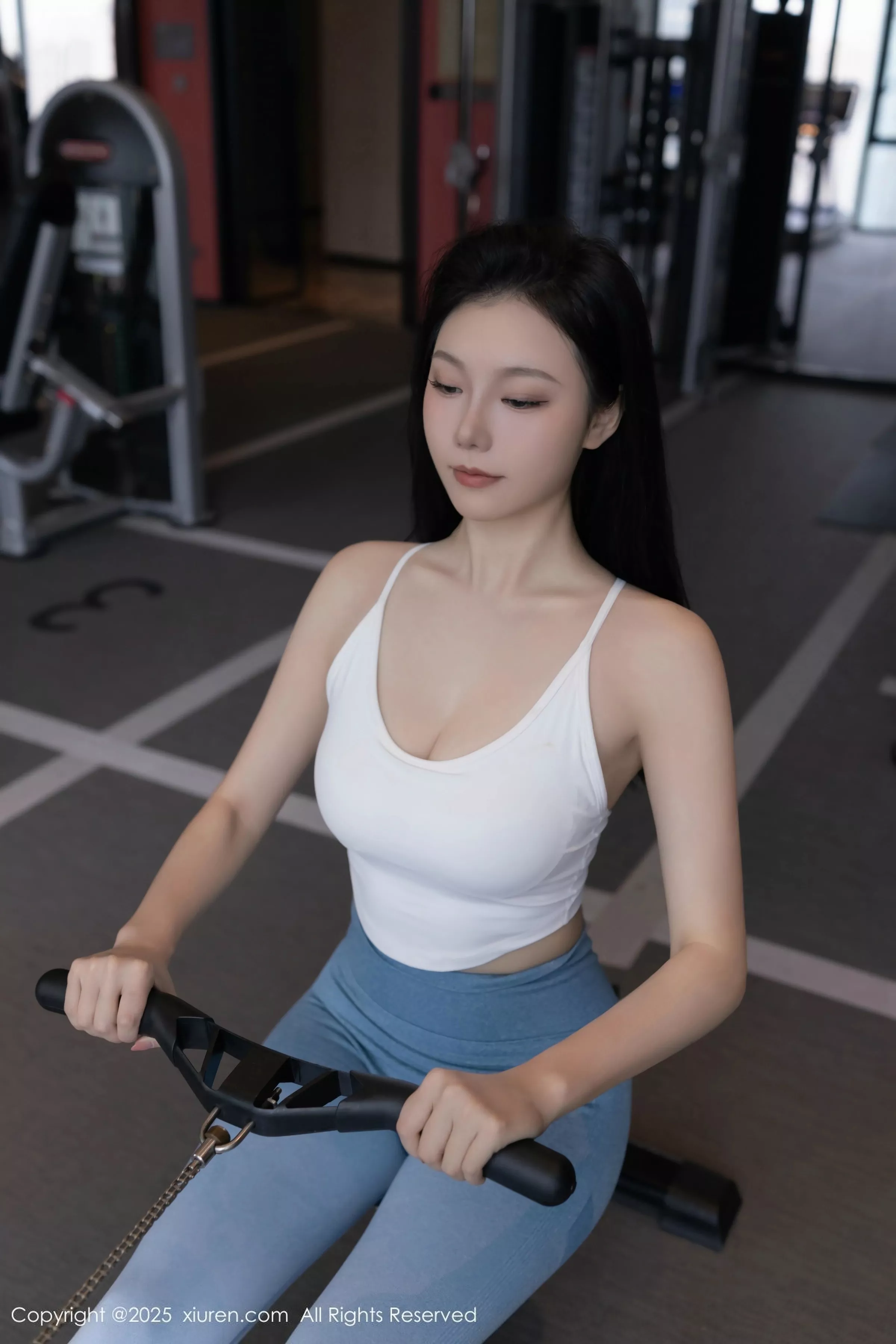 安然anran健身房性感蓝白色运动服秀曼妙身姿完美绝美写真80P 3