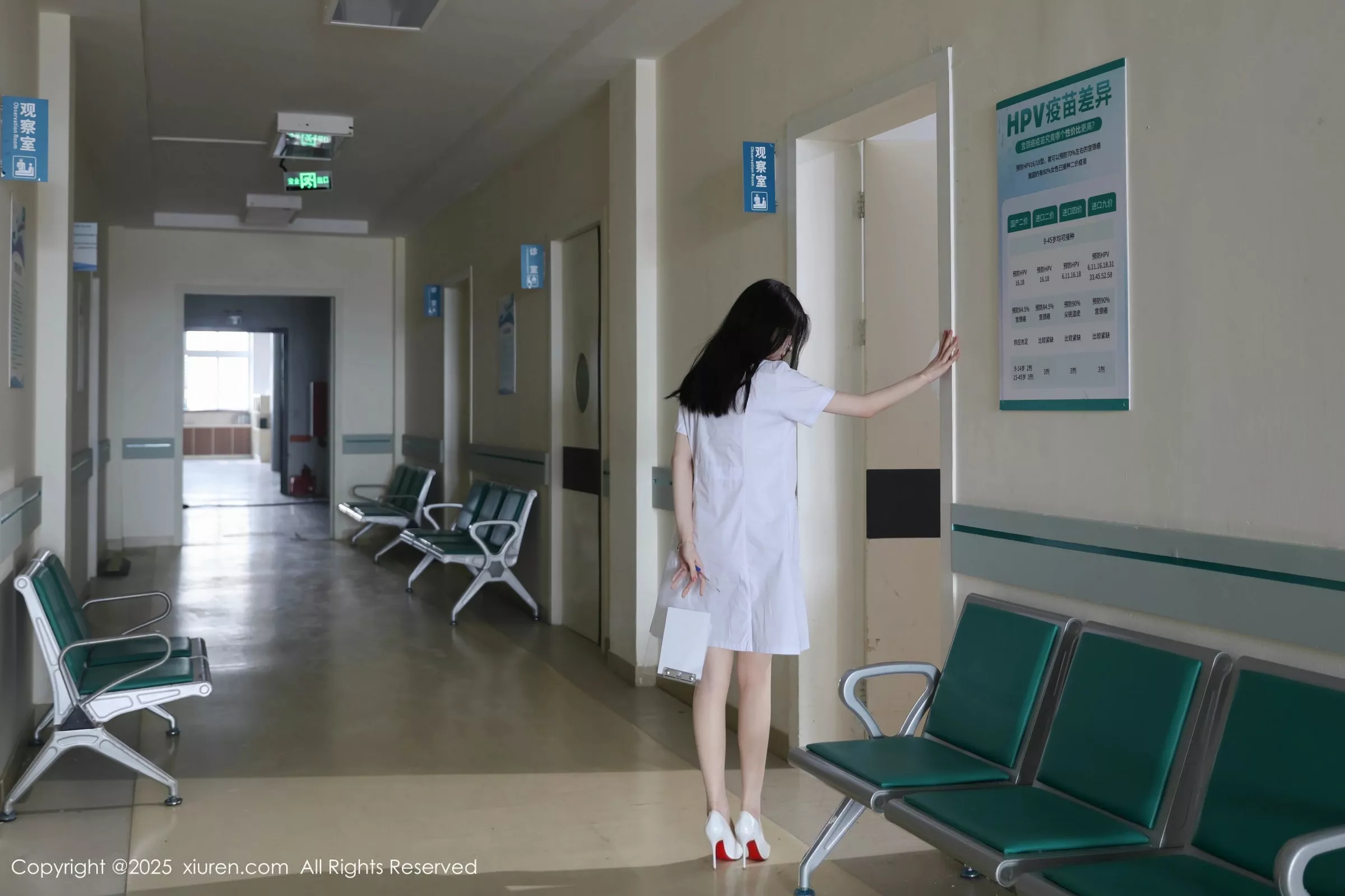 Pudding wow sexy nurse uniform revealing light-colored lingerie paired with sheer stockings showing graceful figure stunning photoset 80P 2