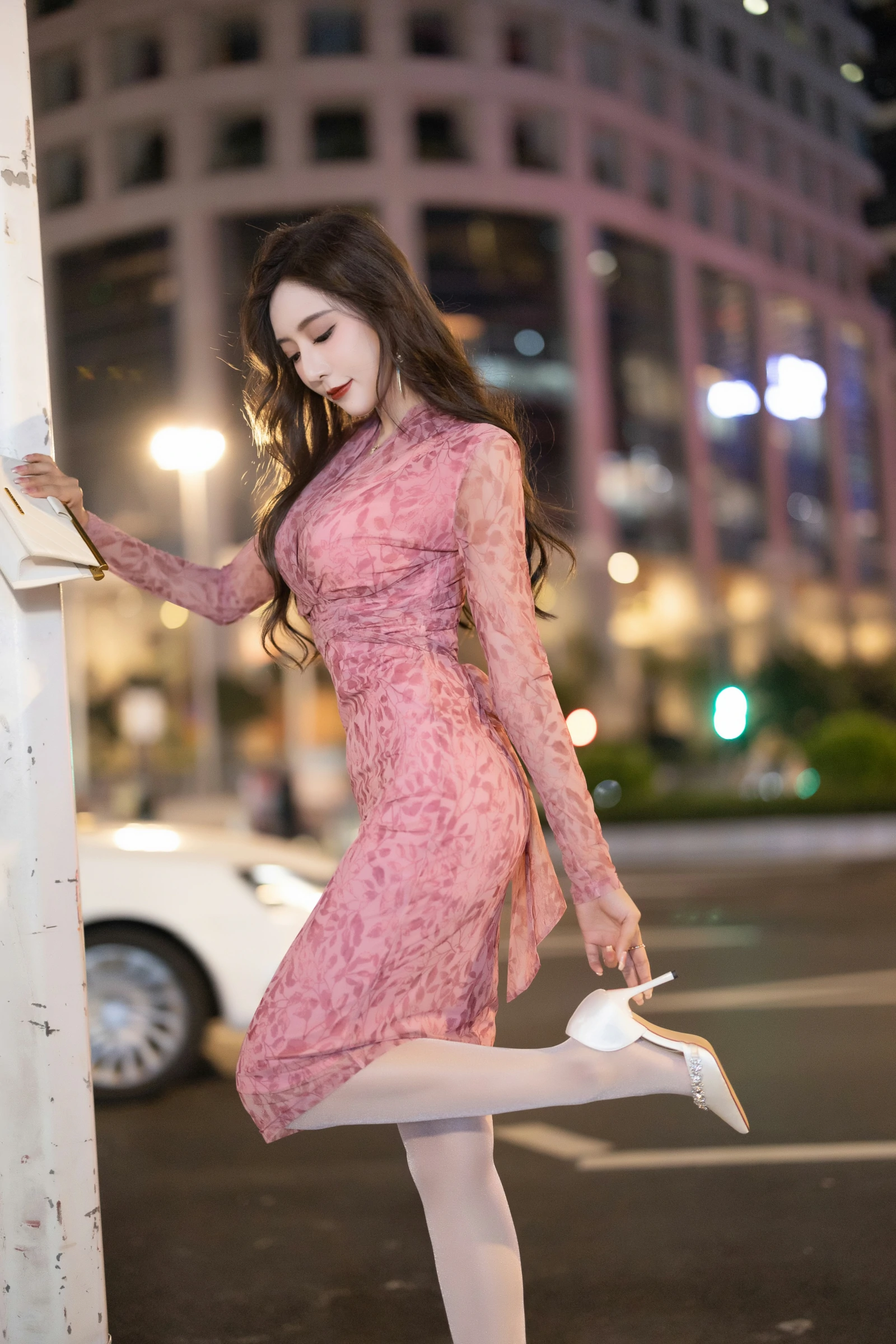 [Paid Model Content] Wang Xinyao Yanni Alluring Private Shoot Benefits Floral Dress 95P 4