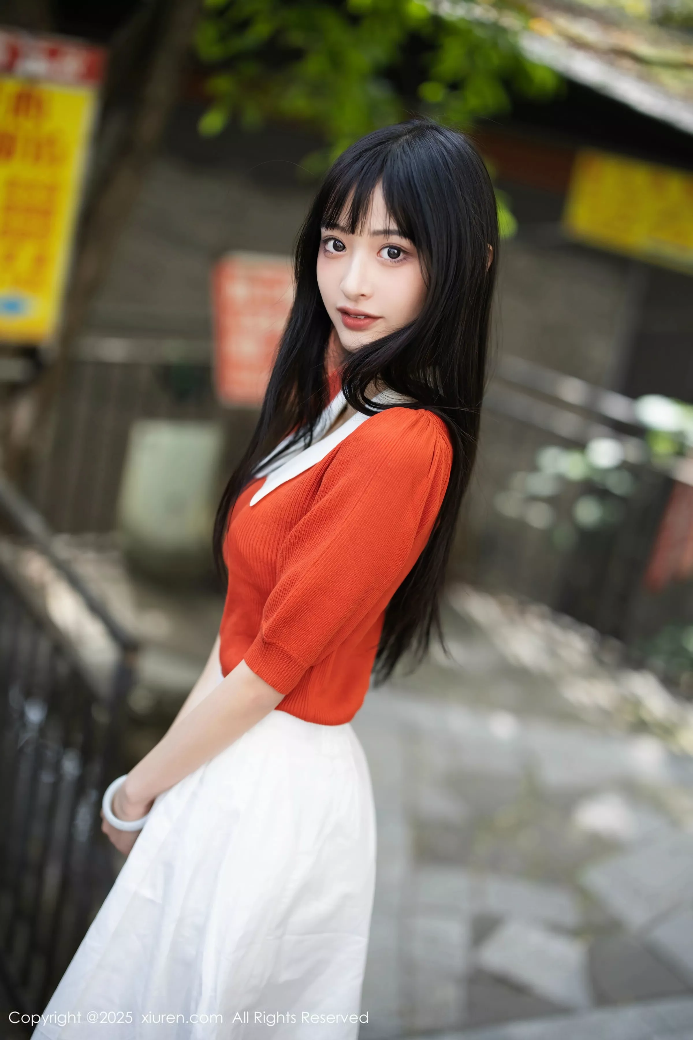 Nogami Yoshiko sexy orange T revealing white lingerie with ultra-thin sheer fabric, showcasing a perfect figure and beautiful photoset 80P | 9 photos visible