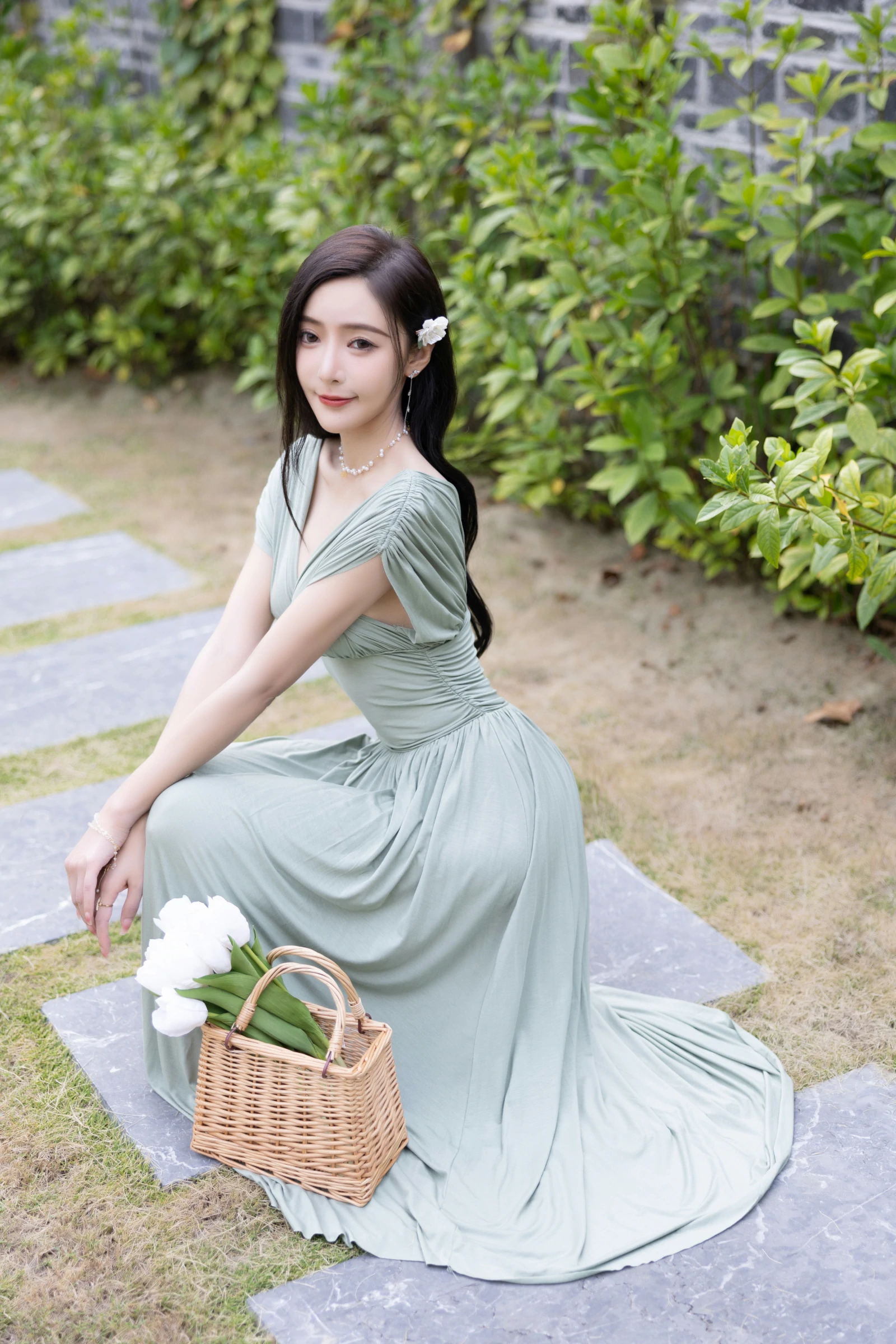 Paid Content | Wang Xinyao Yanni Seductive Private Photoshoot Benefits White Swimsuit Green Dress 105P 4
