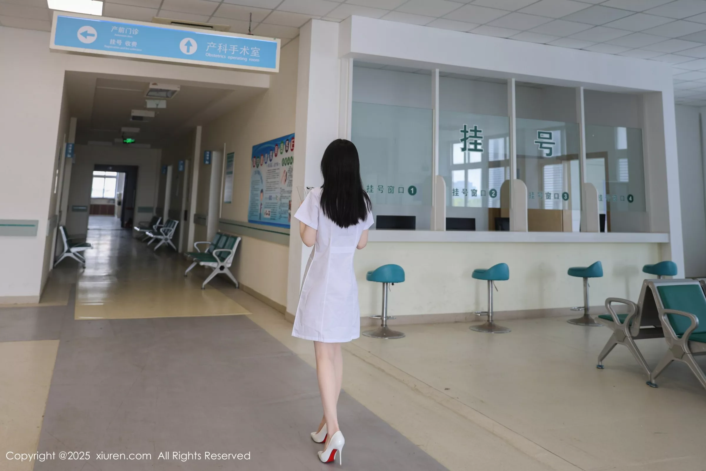 Pudding wow white nurse uniform with sheer stockings showing long beautiful sexy legs photo set 80P | 9 photos visible
