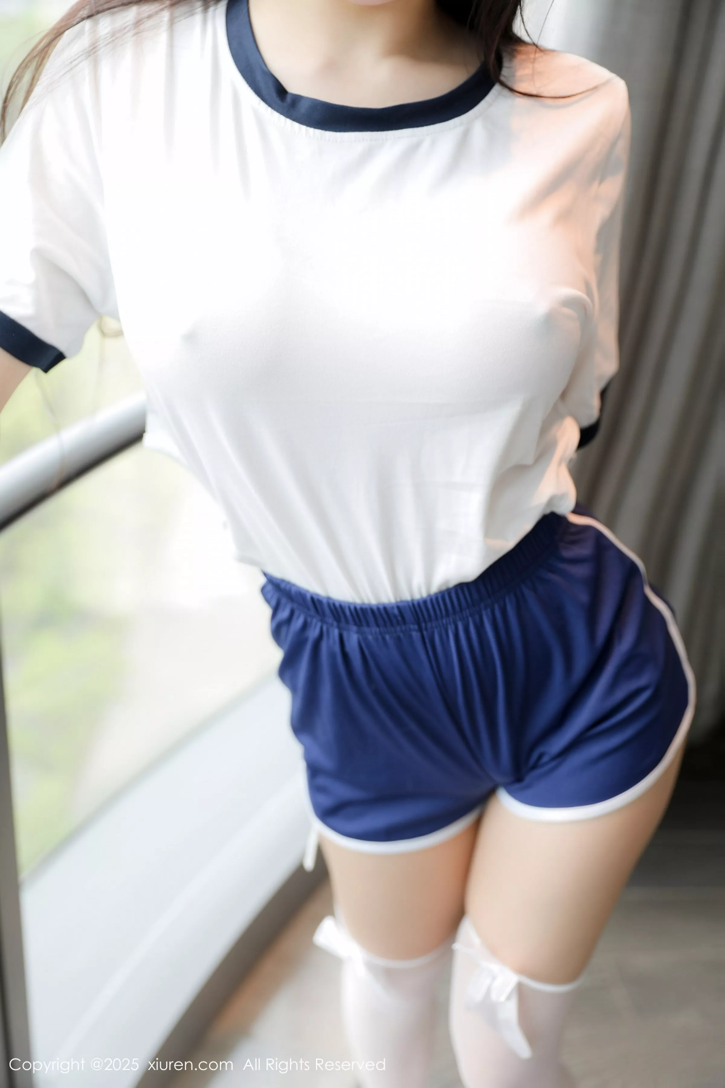 Quantum Rose Sexy White Sportswear with White Stockings Photoshoot Showcasing Perfect Figure 85P