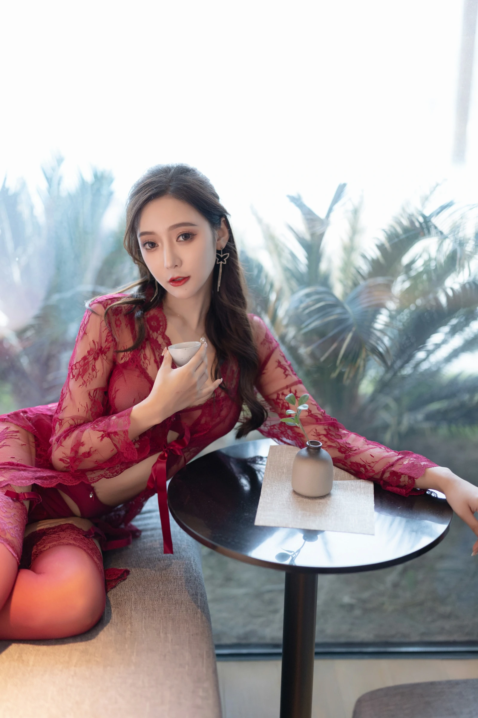 秀人付费 王馨瑶Yanni 诱人私拍福利 红色情趣套装83P 2