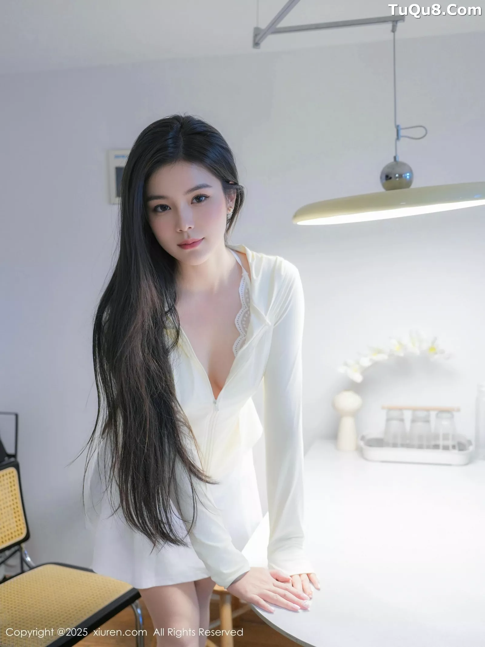 雪糕CiCi性感白色情趣内衣配超薄肉丝秀婀娜身姿绝美写真72P 7