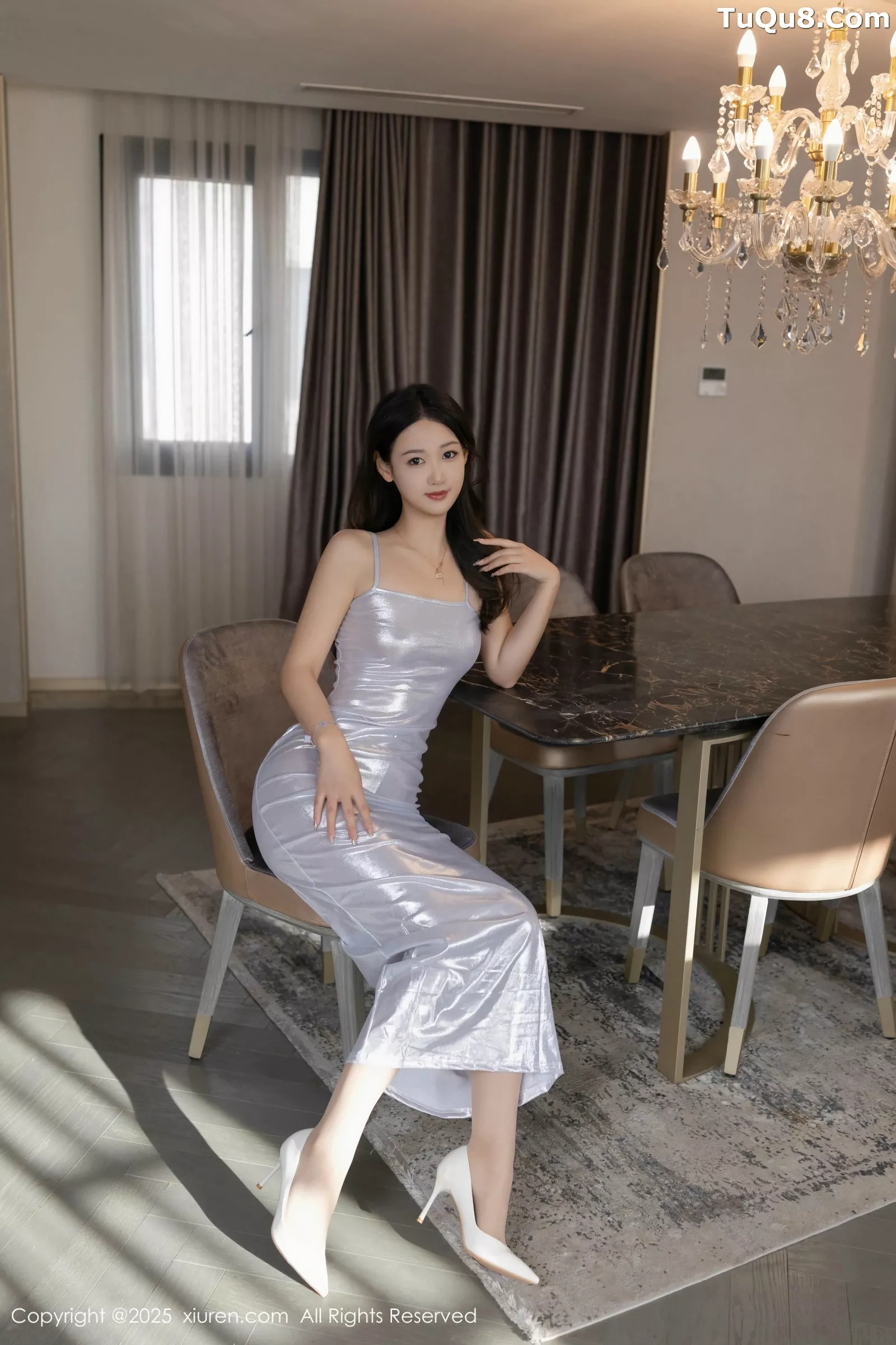 唐安琪性感银色连衣长裙配超薄无内肉丝秀曼妙身姿绝美写真82P 5