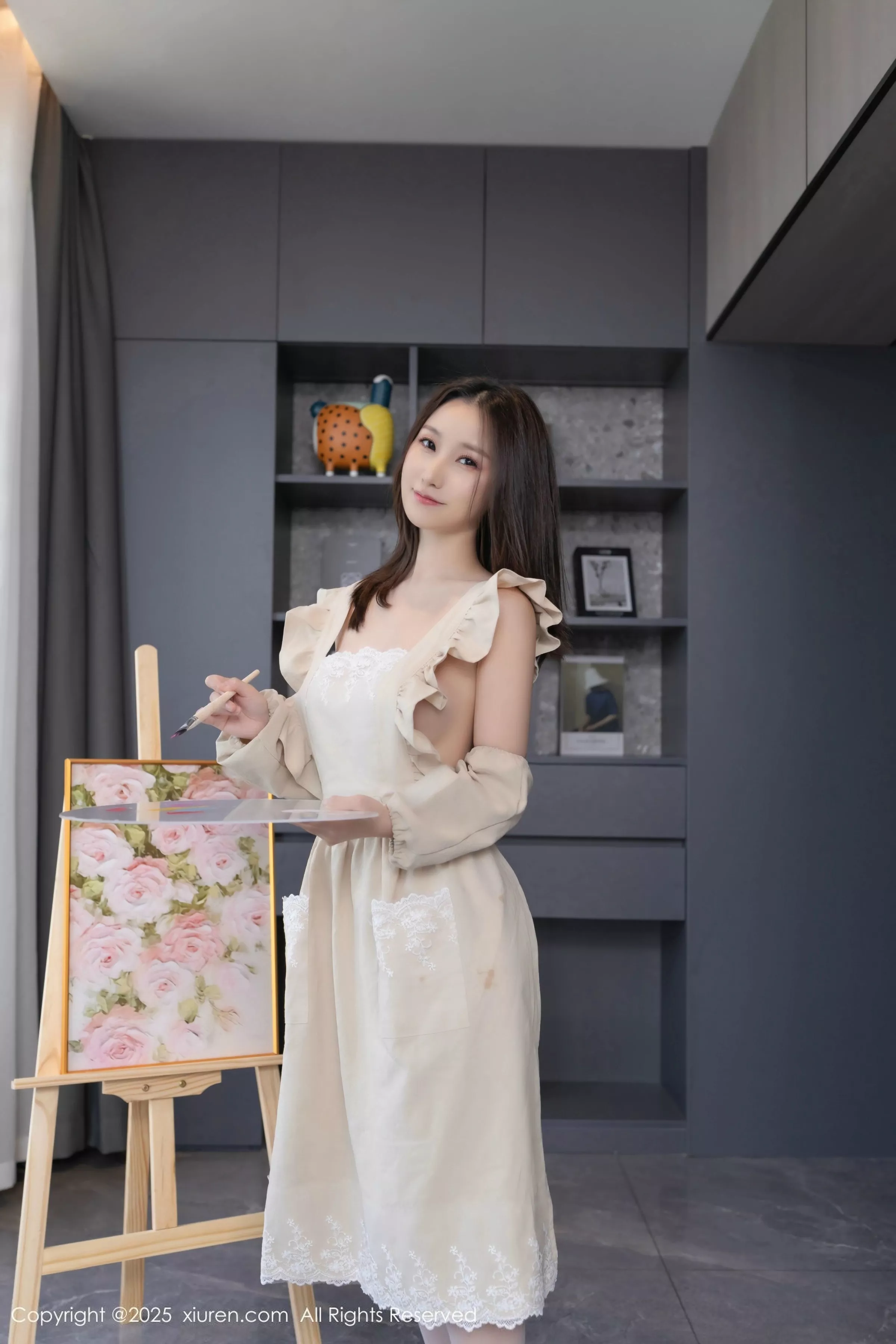 杏子Yada画家主题性感白色内衣配白丝袜秀曼妙身姿绝美写真81P